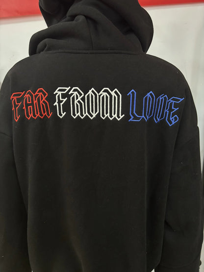 Far From Love Oversized Tech Fleece Hooded Jacket