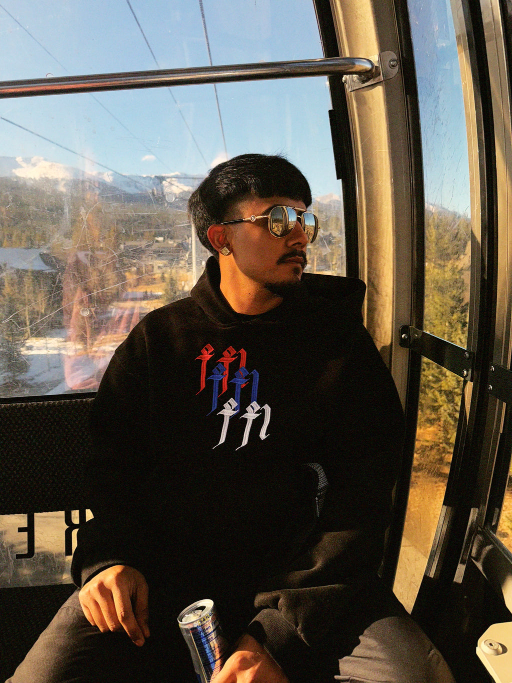 "Red White & Blue Oversized Tech Fleece Hooded Jacket"